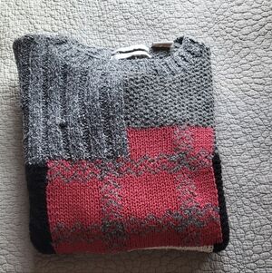 JJ Farmer Mens Compose Charcoal Color Block Hand Knit Sweater